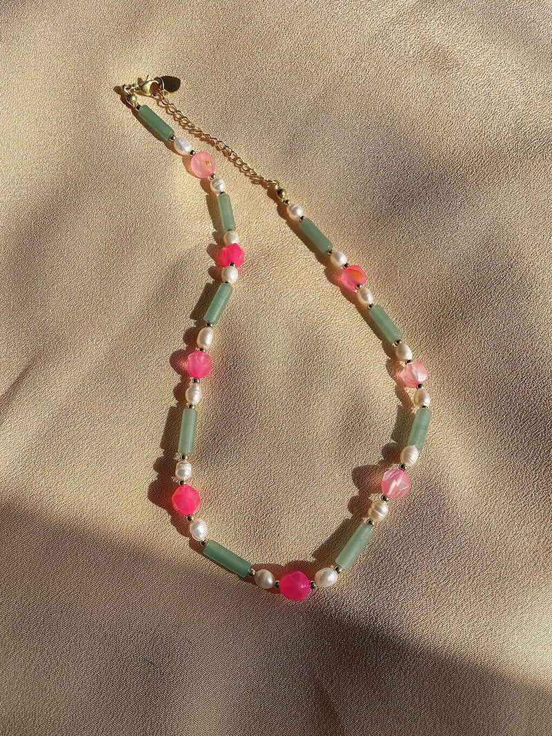 Clara Jade & Pearl Beaded Necklace