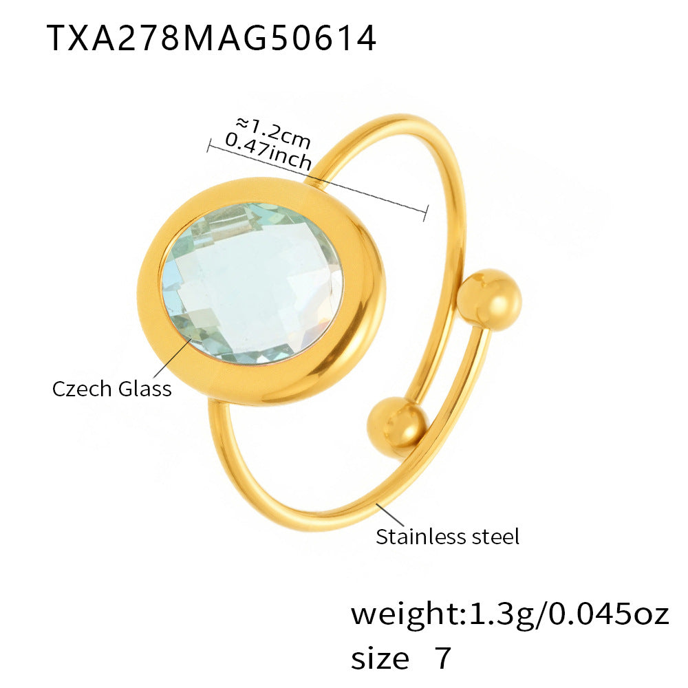 Tamiyah Inlaid Oval Gemstone Ring