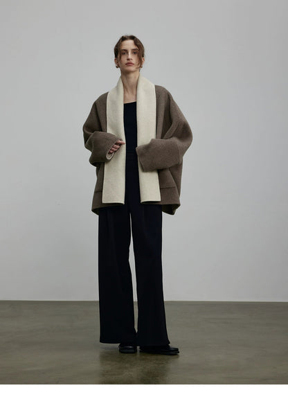 Two-tone Reversible Wool Cardigan