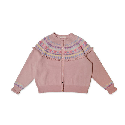 Fringe Fairisle Crochet Cardigan