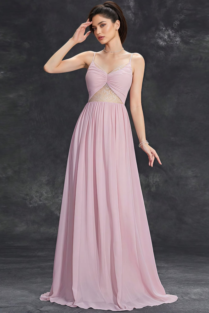 Lazze Pink Strappy Backless Maxi Dress