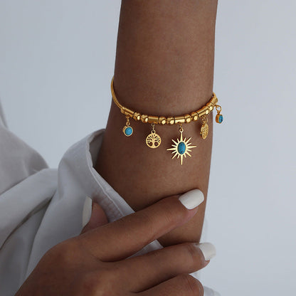 Kinzie Turquoise Sun Charm Jewelry Set