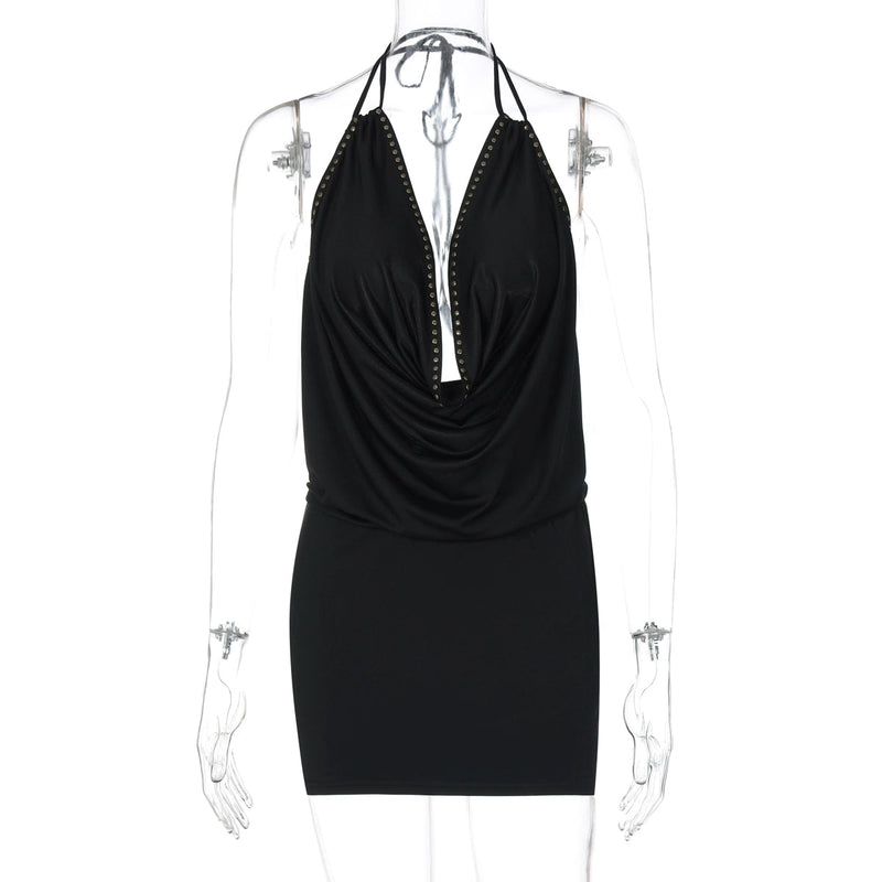 Serina Studded Halter Mini Dress