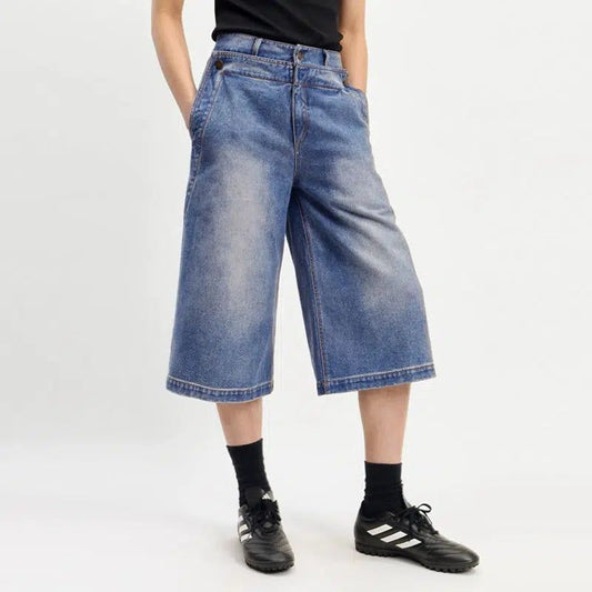 Faded Denim Shorts