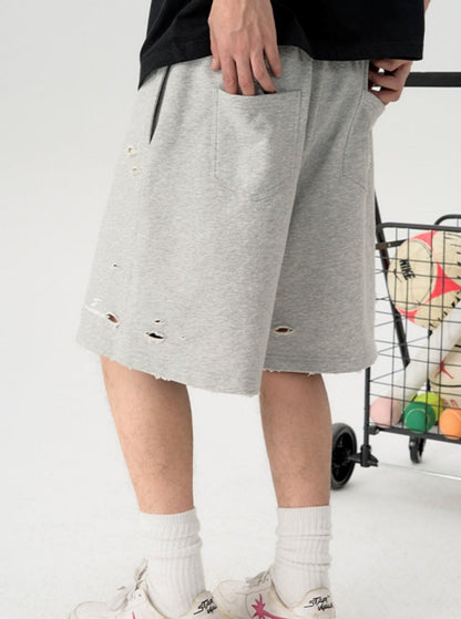 American Edging Distressed Shorts