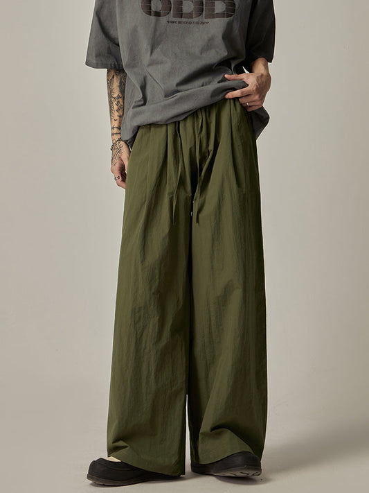 Olive Wide Leg Relaxed Pants