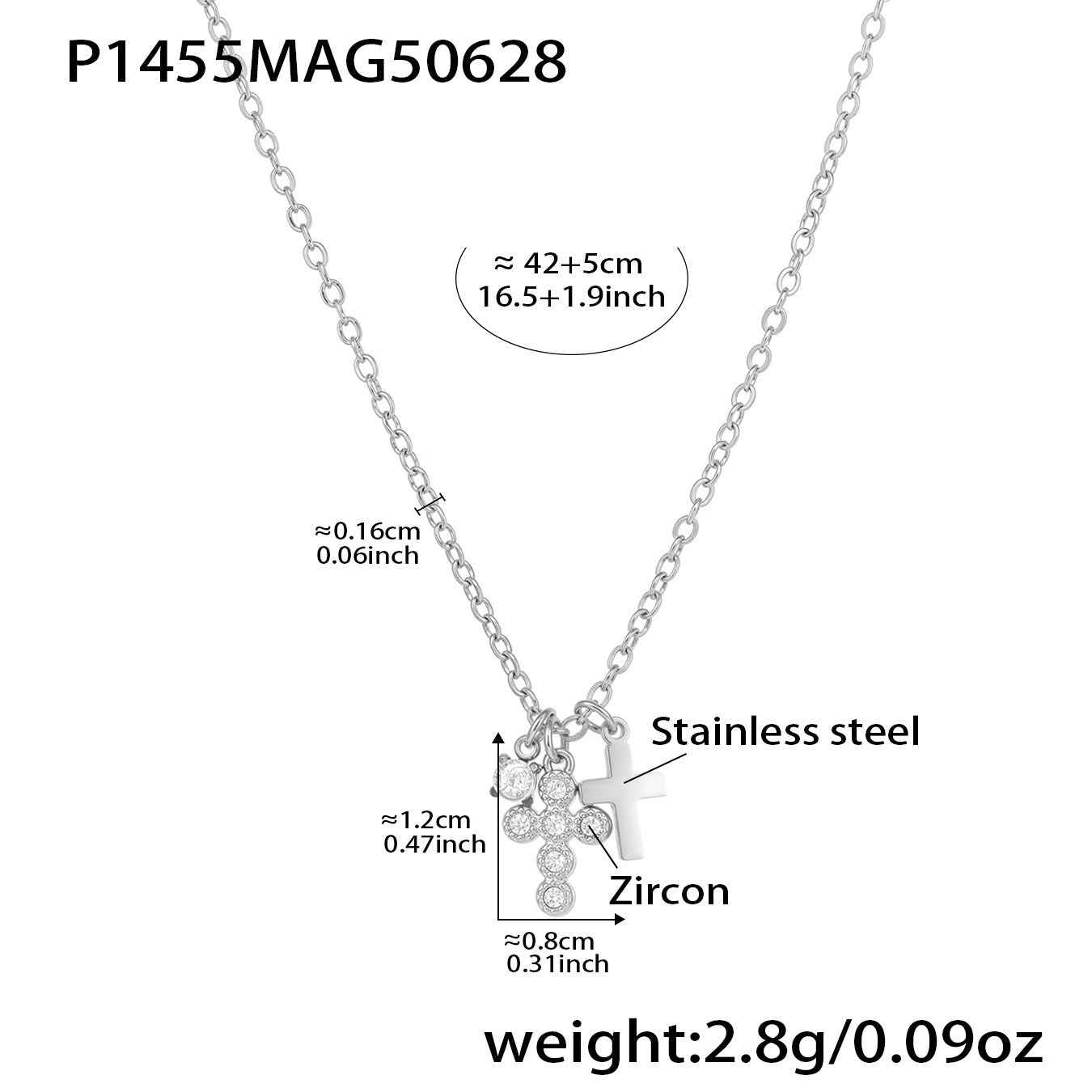Bryndle Dainty Cross Pendant Necklace