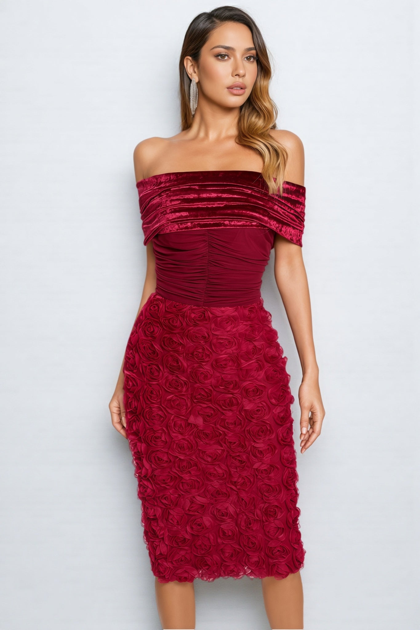 Hale 3d Wrap Midi Dress