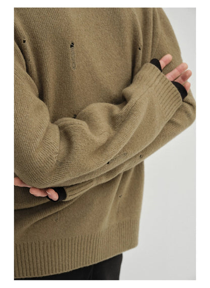 Irregular Distressed Open-knit Cardigan/vest