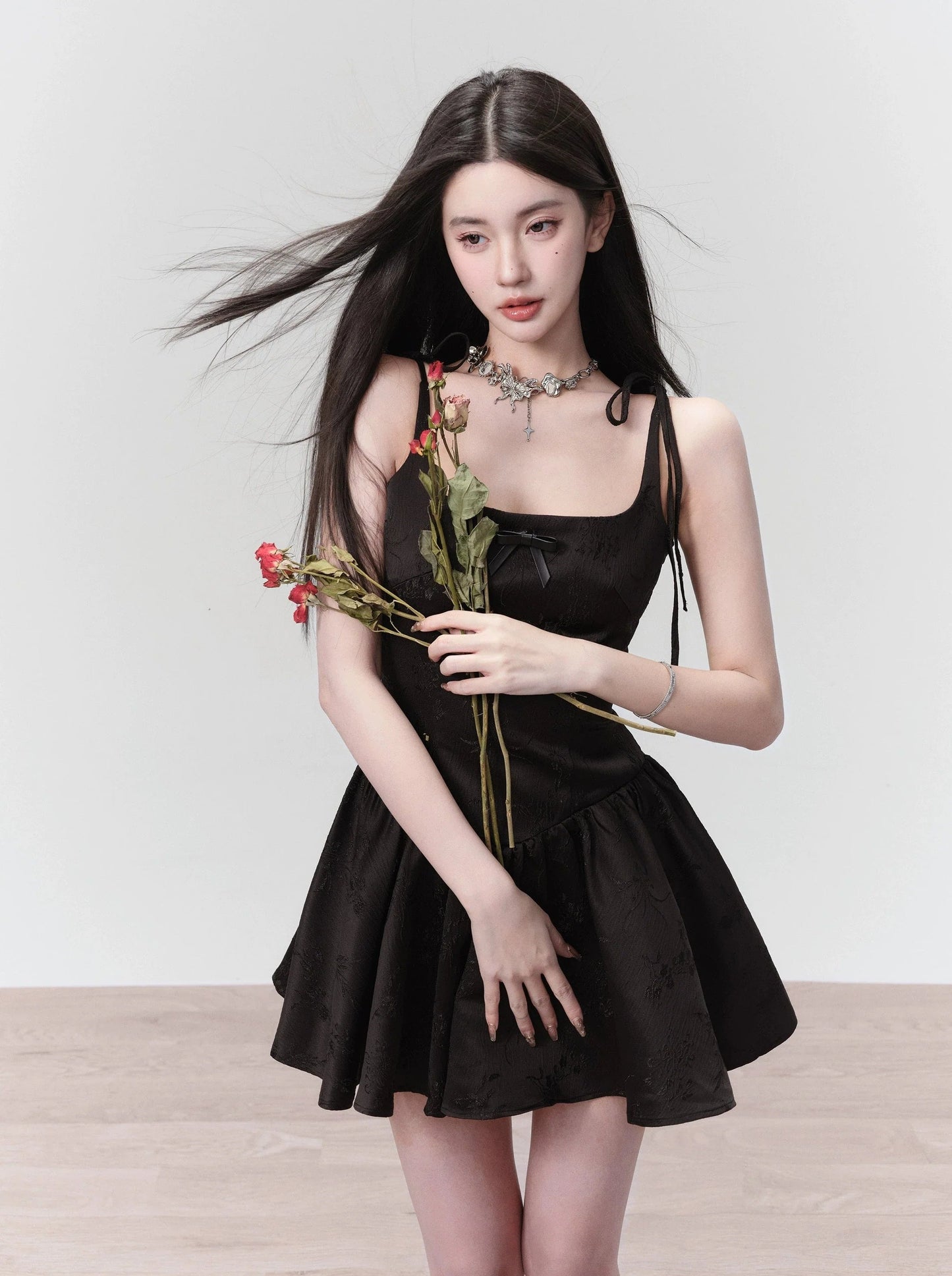 Tie-strap Fit and Flare Mini Dress