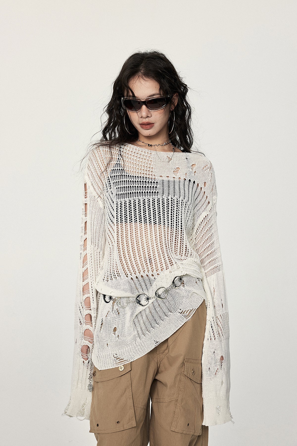 Distressed Crochet Sweater