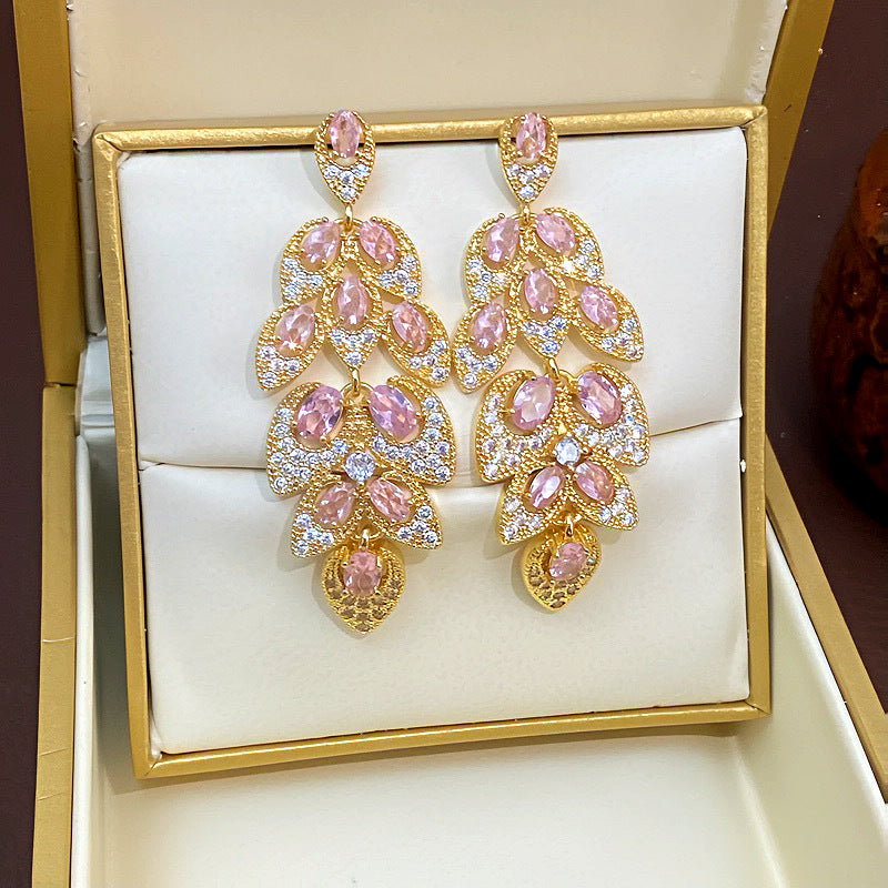 Avangeline Zircon Leaf Earrings