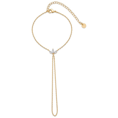 Elliette Gold Plated Finger Chain Bracelet