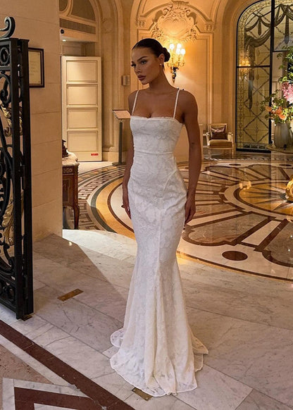 Seraphina - Lace-back Satin Maxi Dress