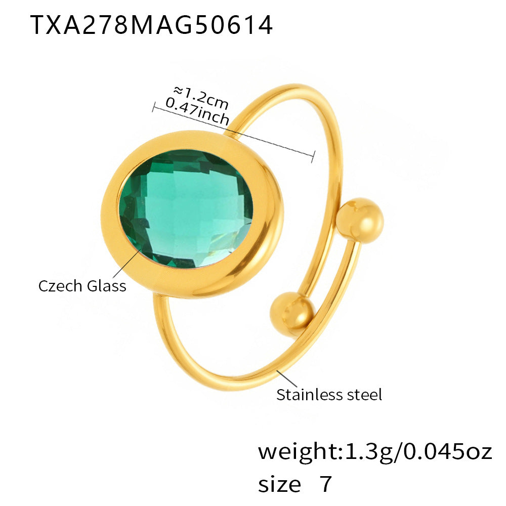 Tamiyah Inlaid Oval Gemstone Ring