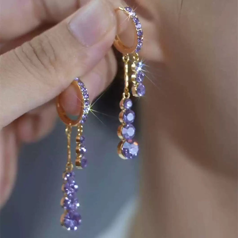 Jhene Purple Tassel Earrings