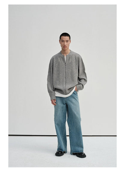 Irregular Distressed Open-knit Cardigan/vest