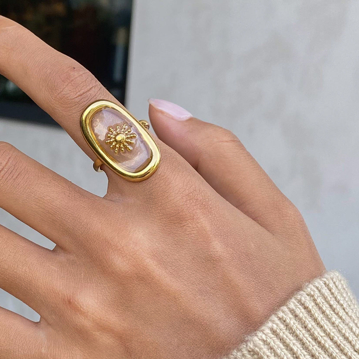 Spring Adjustable Gold Rings Set