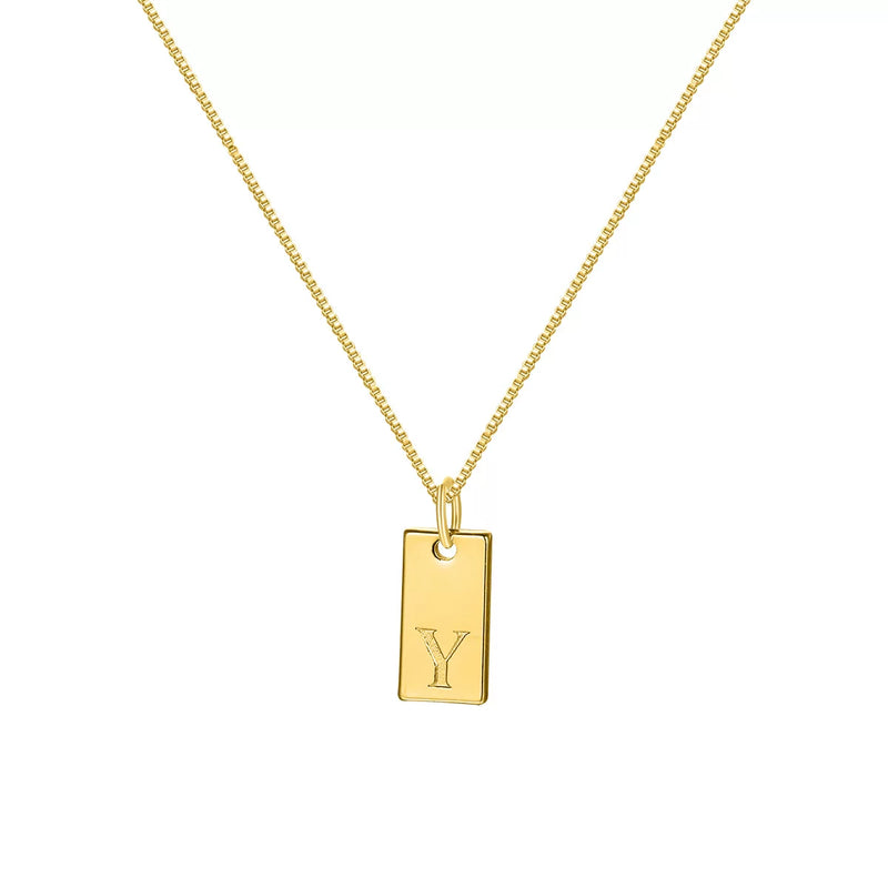 Initial Pendant Box Chain Necklace
