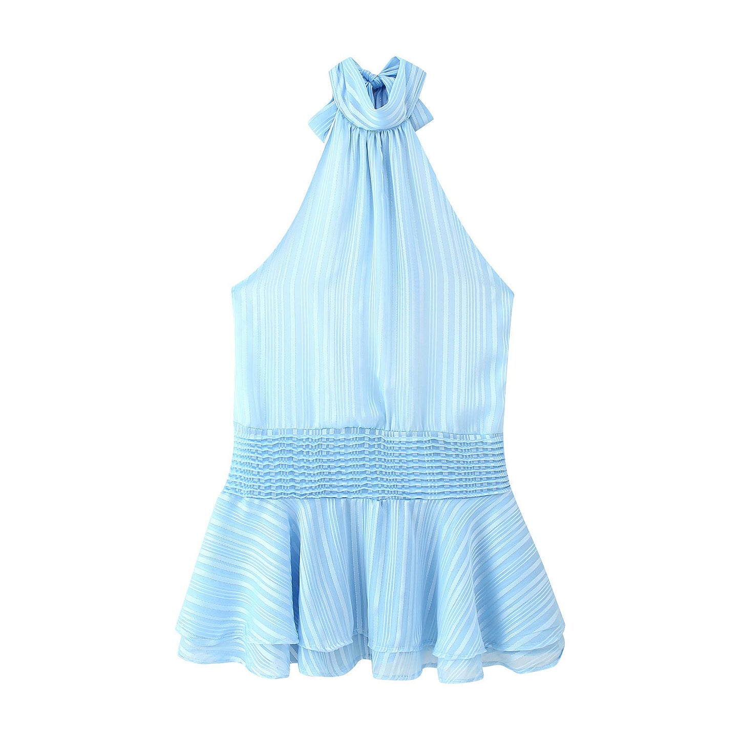 Winter Halter Satin Mini Dress