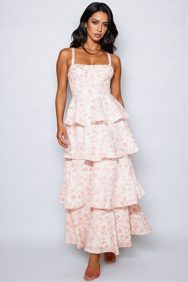 Juhade Pink Printed Maxi Dress