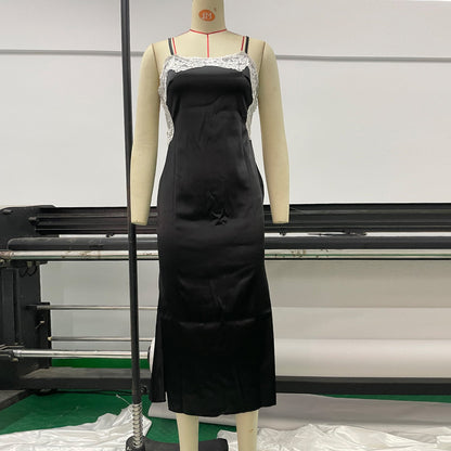 Clothing Slim Fit Evening Dress Maxi Dress Lace Lace Backless Strap Dress