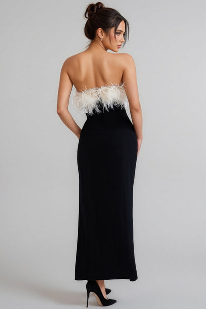 Ellery Feather High Slit Midi Dress