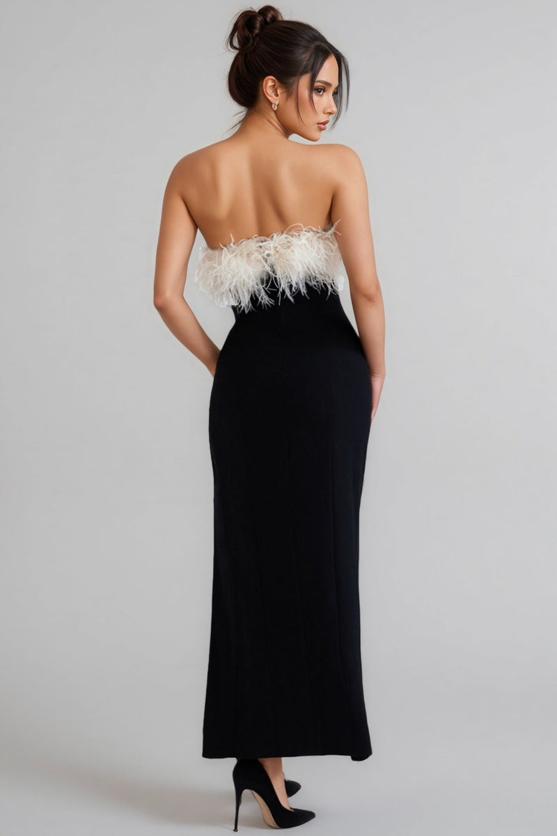 Ellery Feather High Slit Midi Dress
