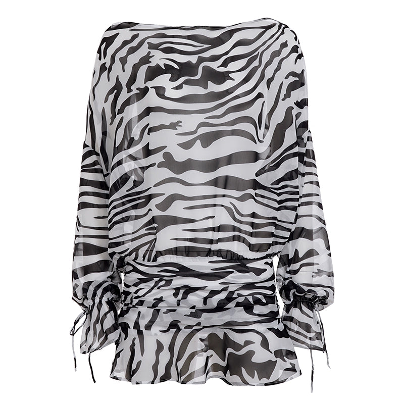 Arianna Zebra Print Mini Dress
