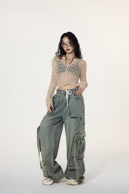 Crochet Button Crop Cardigan