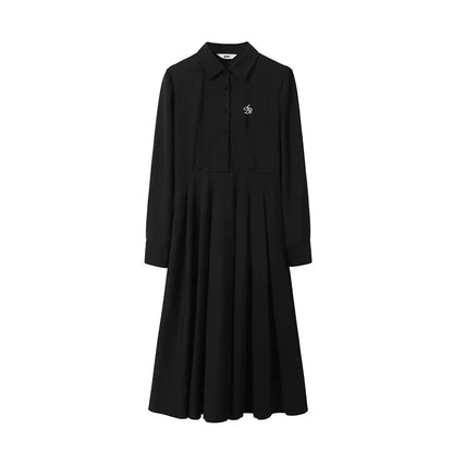 Classic Shirt Dress: Long-sleeve Midi With Pleated Skirt