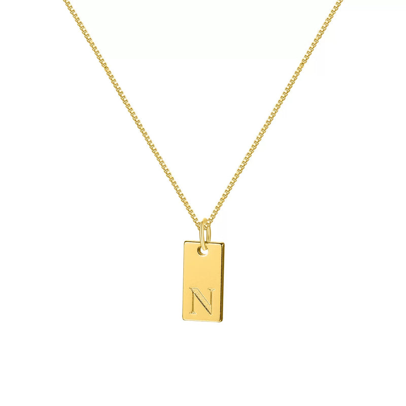 Initial Pendant Box Chain Necklace