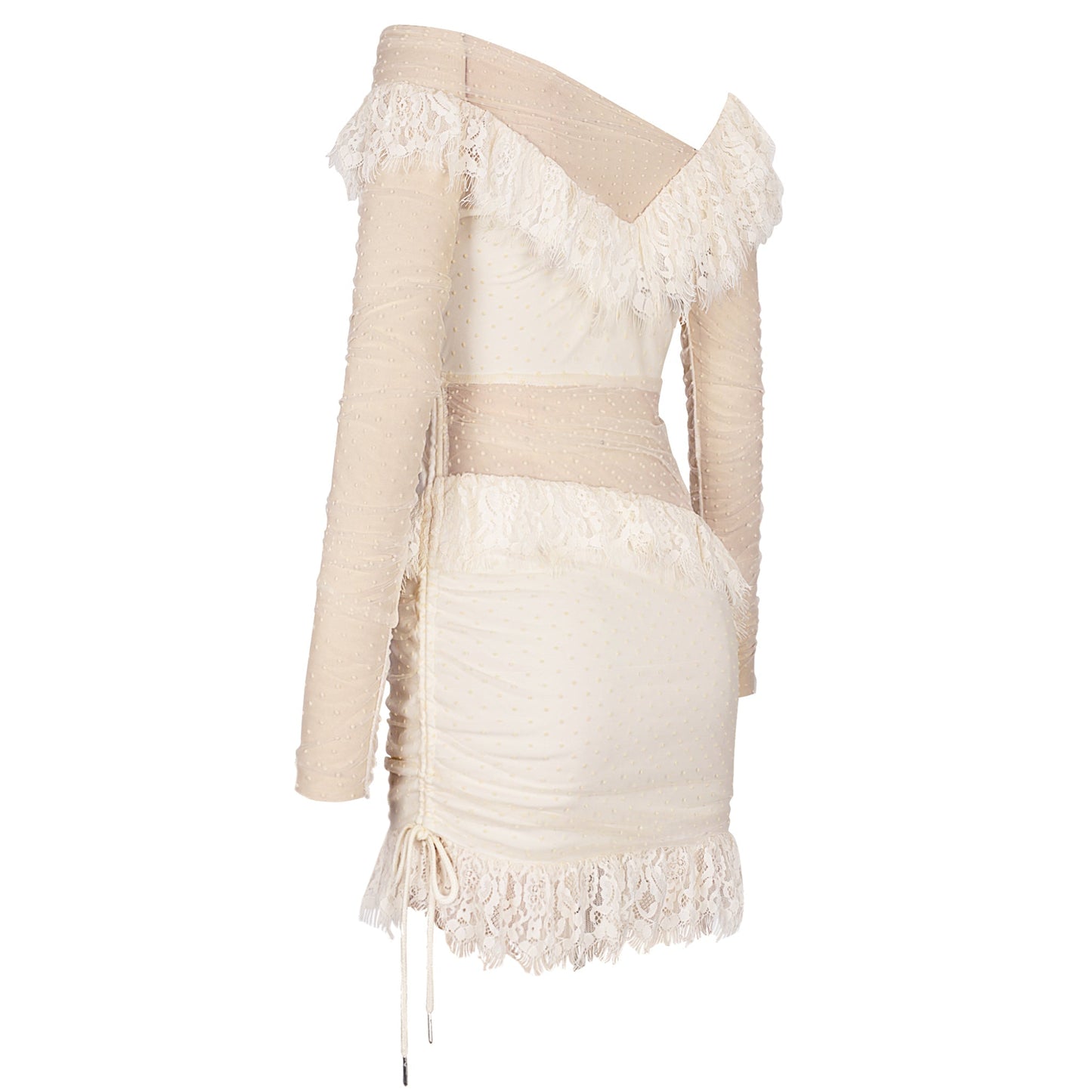 Off Shoulder Asymmetrical Frill Mini Dress Pp19409