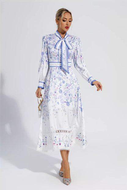 Oaklyn White Long Sleeve Maxi Dress