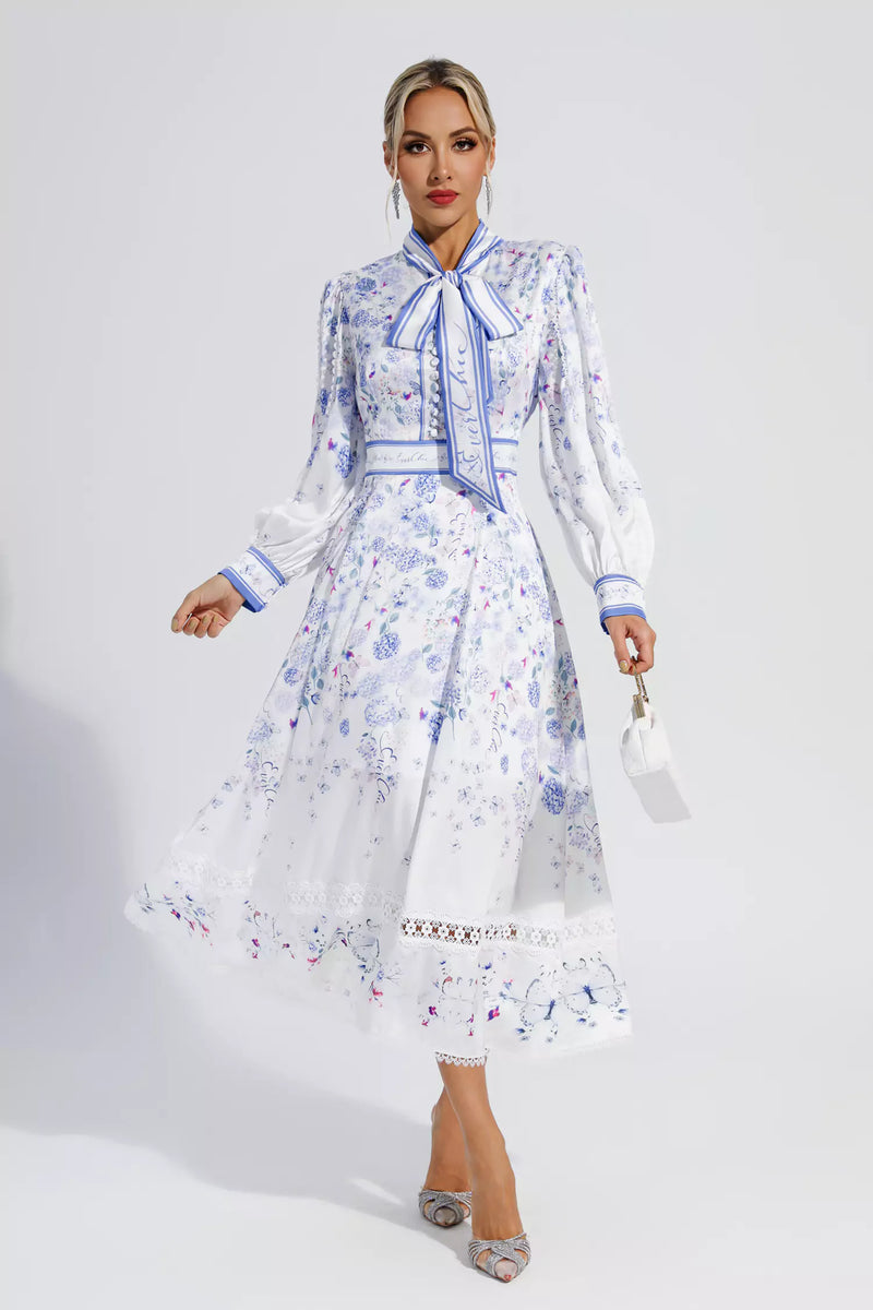 Oaklyn White Long Sleeve Maxi Dress