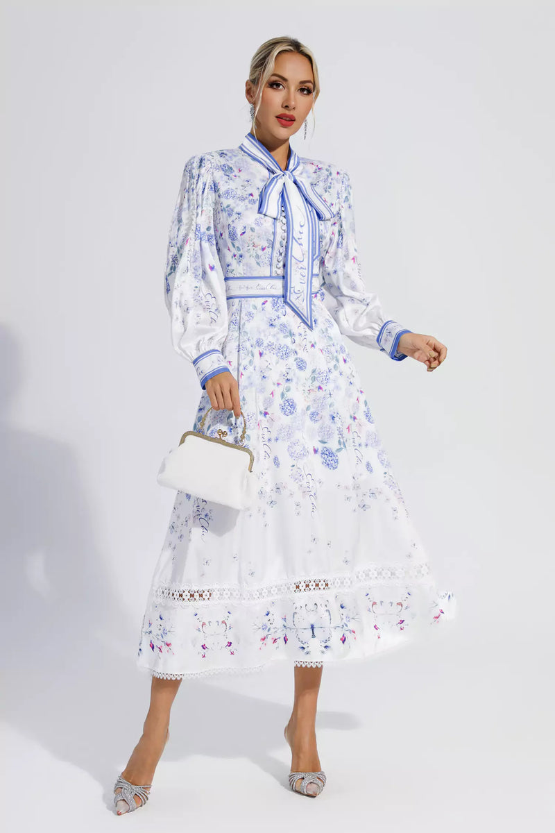Oaklyn White Long Sleeve Maxi Dress