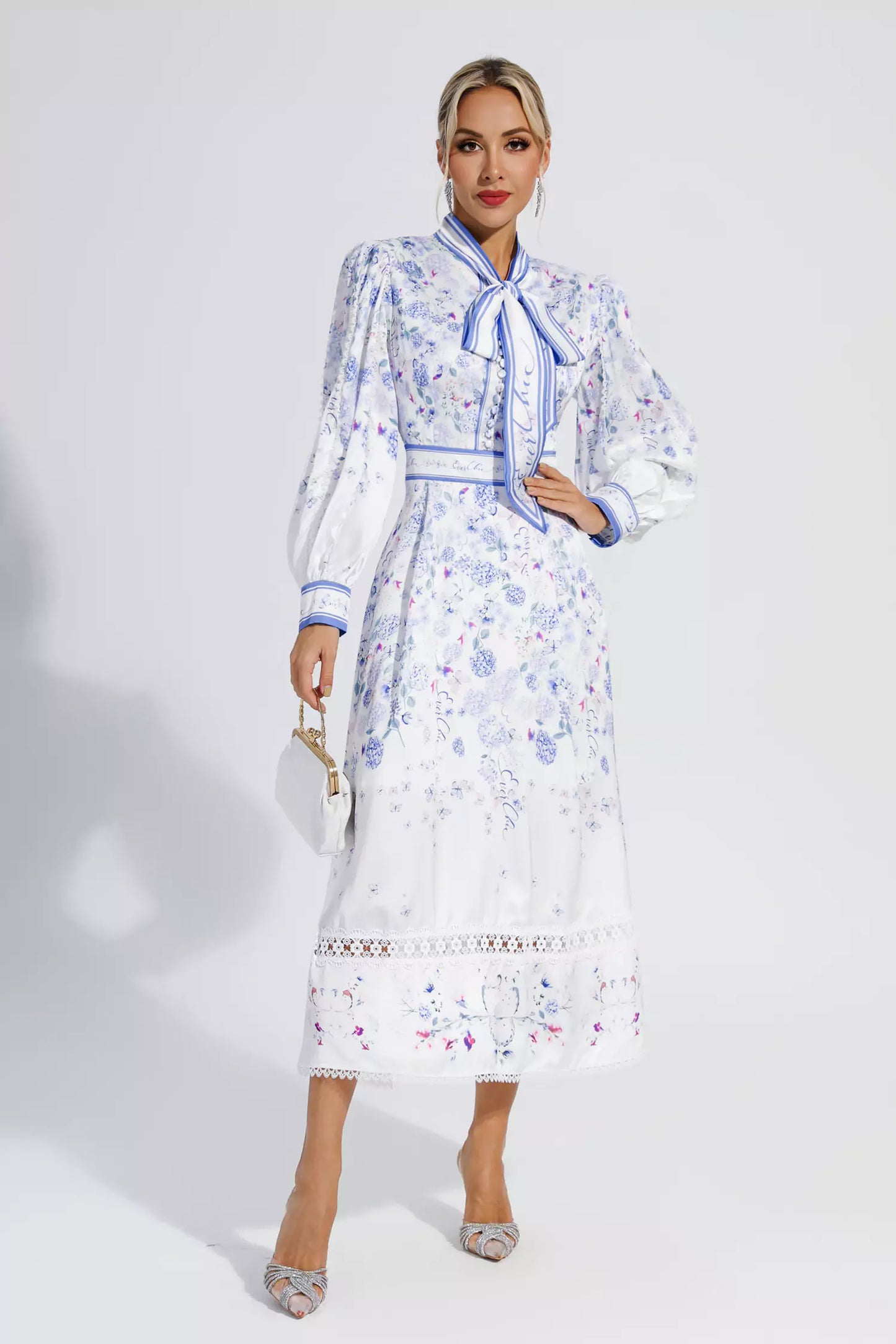Oaklyn White Long Sleeve Maxi Dress