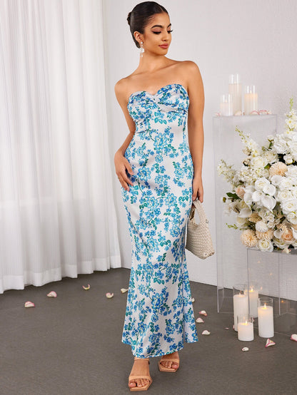 Off Shoulder Ruched Bust Tube Dress