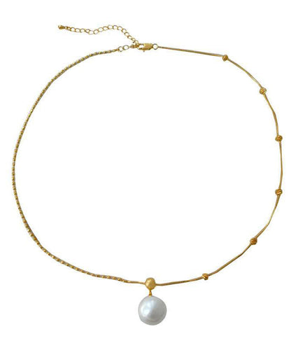 Original Design Gold Copper Alloy Pearl Pendant Necklace Yi048
