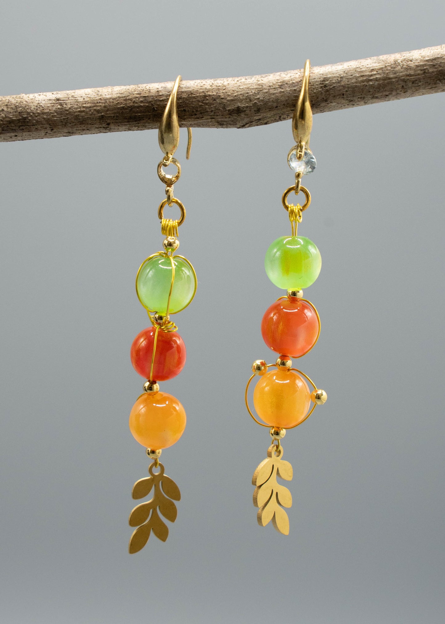 Original Design Rainbow Crystal Oriental Drop Earrings
