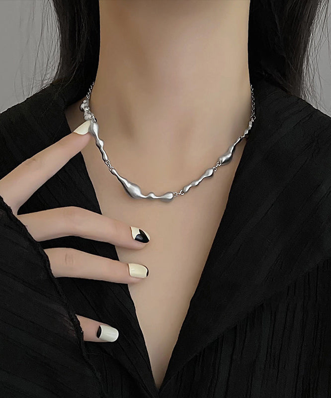 Original Design Silk Metal Overgild Asymmetrical Necklace