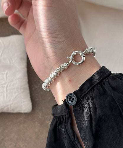 Original Design Silk Sterling Silver Circle Chain Bracelet