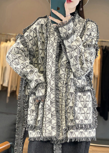 Original Design Tasseled Pockets Woolen Cardigan Fall Ac1006