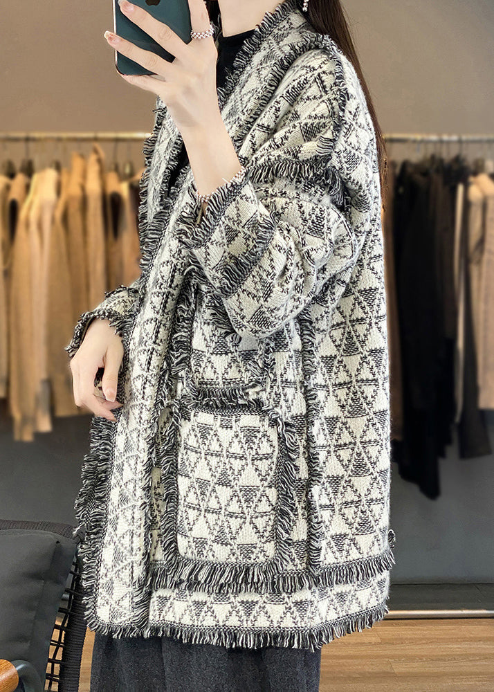 Original Design Tasseled Pockets Woolen Cardigan Fall Ac1006
