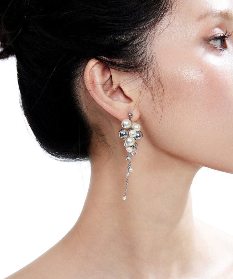 Original Pearl Tassel Silver Drop Earrings