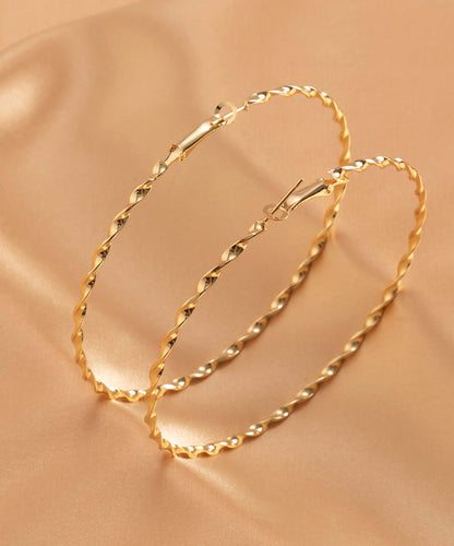 Oversize Gold Alloy Big Circle Hoop Earrings