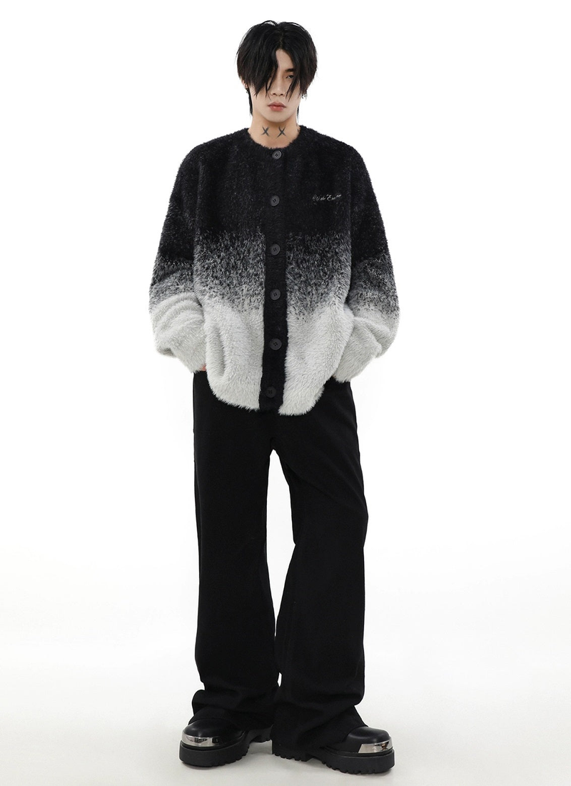Graduated Knit Oversize Cardigan
