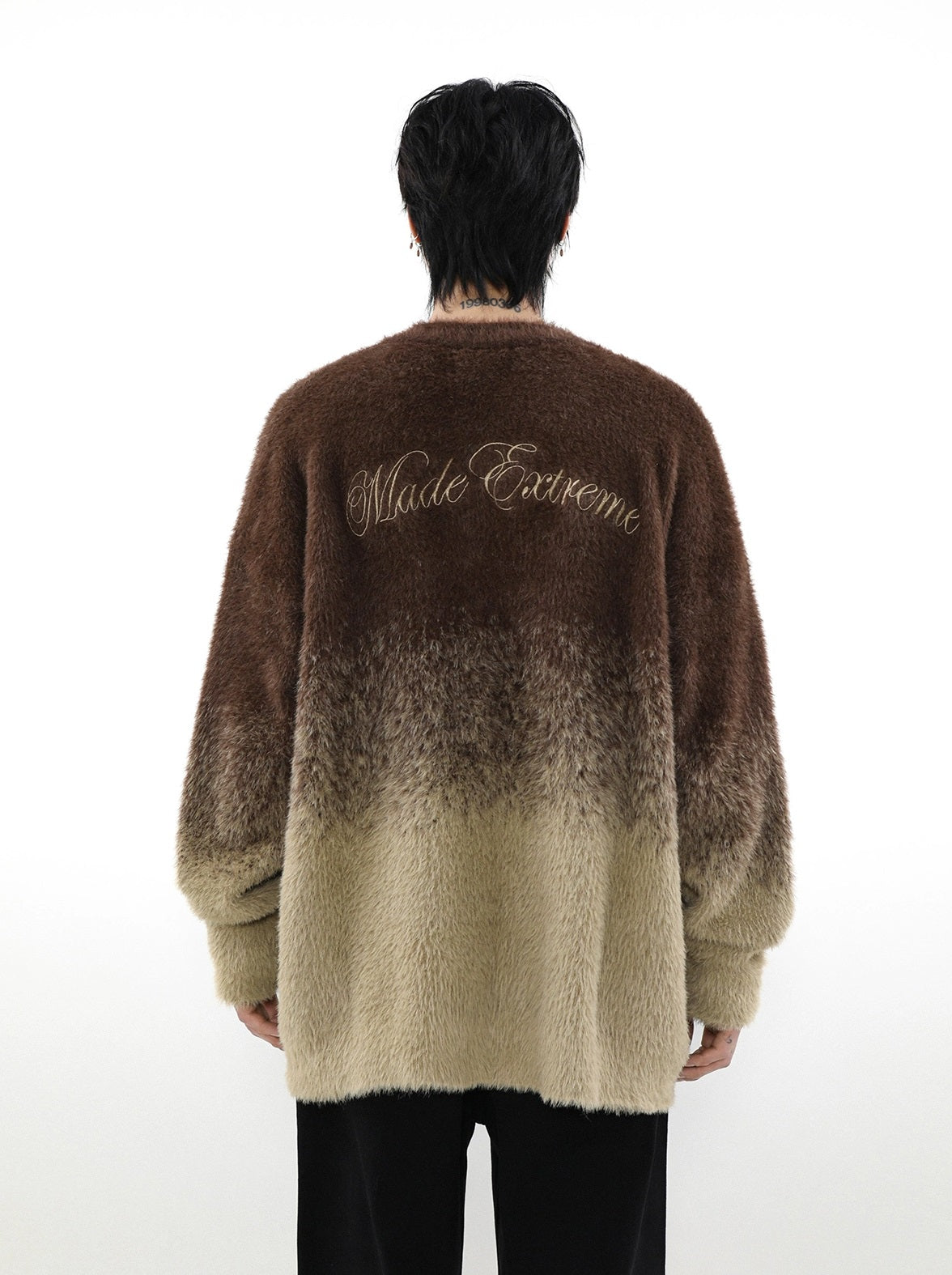 Graduated Knit Oversize Cardigan