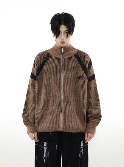 High-neck Oversize Knit Cardigan