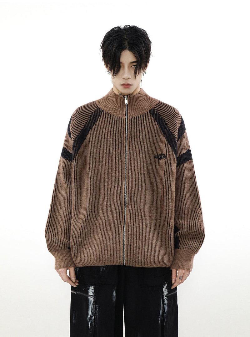 High-neck Oversize Knit Cardigan